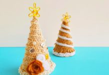 vintage style Christmas tree craft with paper cones and lace