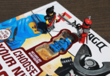 Choose Your Own Ninjago Mission With DK Canada & LEGO Three LEGO Ninjago figures stand on the cover of a LEGO Ninjago book
