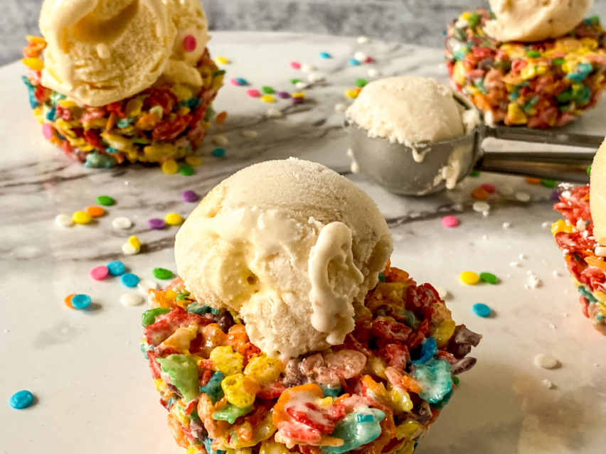 Rainbow Cereal Ice Cream Bowls